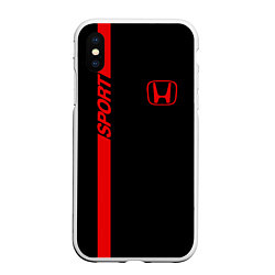 Чехол iPhone XS Max матовый HONDA SPORT, цвет: 3D-белый