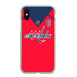 Чехол iPhone XS Max матовый Washington Capitals: Ovechkin Red, цвет: 3D-салатовый