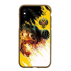 Чехол iPhone XS Max матовый Имперский медведь, цвет: 3D-коричневый