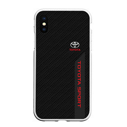 Чехол iPhone XS Max матовый Toyota: Sport Line, цвет: 3D-белый