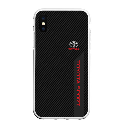 Чехол iPhone XS Max матовый Toyota: Sport Line / 3D-Белый – фото 1