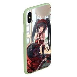 Чехол iPhone XS Max матовый Kurumi Tokisaki, цвет: 3D-салатовый — фото 2