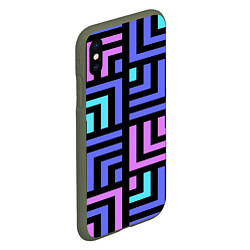 Чехол iPhone XS Max матовый Blue Maze, цвет: 3D-темно-зеленый — фото 2