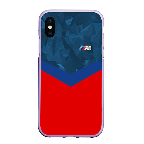 Чехол iPhone XS Max матовый BMW MOTORSPORT / 3D-Светло-сиреневый – фото 1