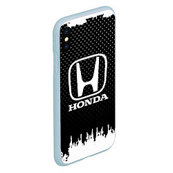 Чехол iPhone XS Max матовый Honda: Black Side, цвет: 3D-голубой — фото 2