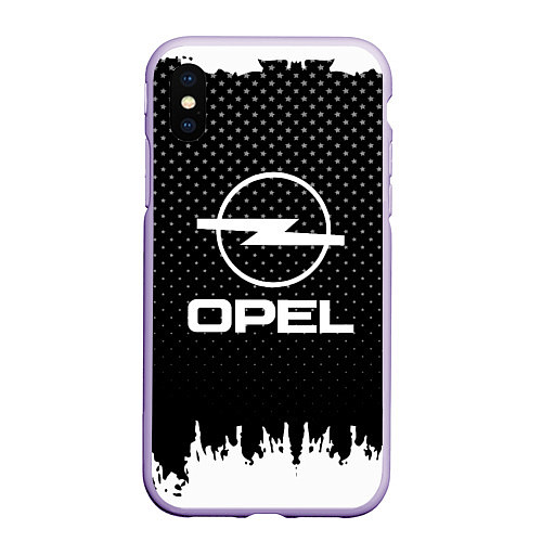 Чехол iPhone XS Max матовый Opel: Black Side / 3D-Светло-сиреневый – фото 1