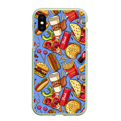 Чехол iPhone XS Max матовый Fastfood Life