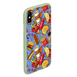 Чехол iPhone XS Max матовый Fastfood Life, цвет: 3D-салатовый — фото 2