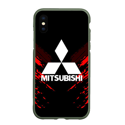 Чехол iPhone XS Max матовый Mitsubishi: Red Anger / 3D-Темно-зеленый – фото 1