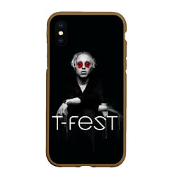 Чехол iPhone XS Max матовый T-Fest: Black Style, цвет: 3D-коричневый