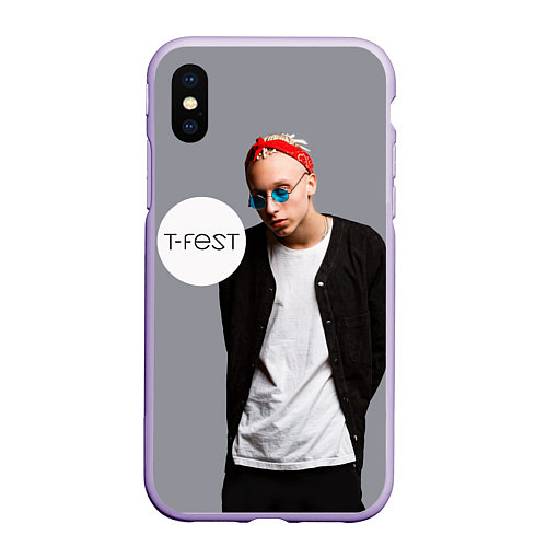 Чехол iPhone XS Max матовый T-Fest: Grey Style / 3D-Светло-сиреневый – фото 1