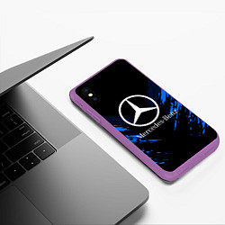 Чехол iPhone XS Max матовый Mercedes-Benz: Blue Anger, цвет: 3D-фиолетовый — фото 2