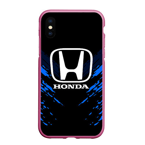 Чехол iPhone XS Max матовый Honda: Blue Anger / 3D-Малиновый – фото 1