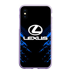 Чехол iPhone XS Max матовый Lexus: Blue Anger, цвет: 3D-светло-сиреневый