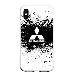 Чехол iPhone XS Max матовый Mitsubishi: Black Spray, цвет: 3D-белый