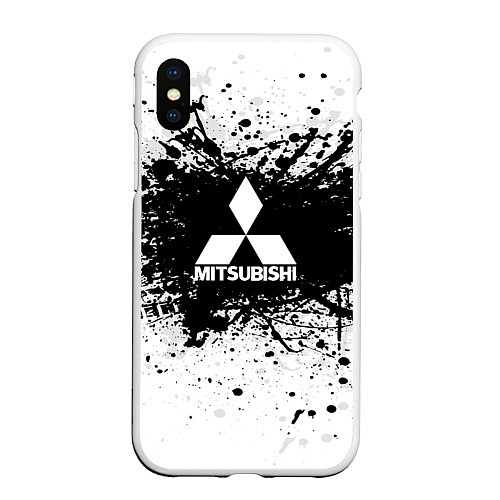 Чехол iPhone XS Max матовый Mitsubishi: Black Spray / 3D-Белый – фото 1