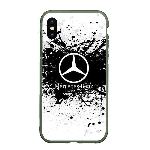 Чехол iPhone XS Max матовый Mercedes-Benz: Black Spray / 3D-Темно-зеленый – фото 1