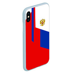 Чехол iPhone XS Max матовый Russia: Geometry Tricolor, цвет: 3D-голубой — фото 2