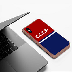 Чехол iPhone XS Max матовый СССР: Спортсмен, цвет: 3D-коричневый — фото 2