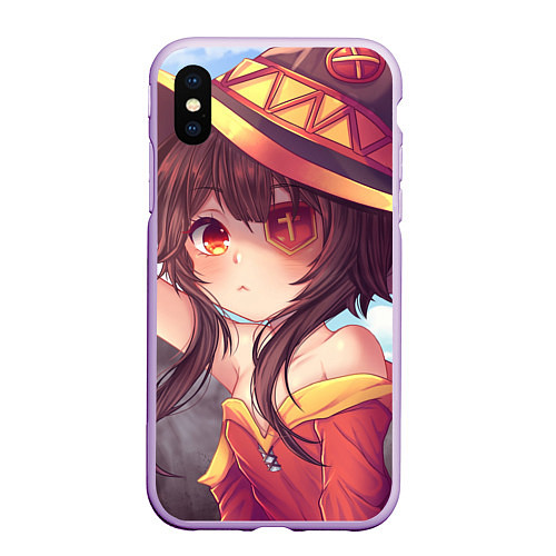 Чехол iPhone XS Max матовый KonoSuba / 3D-Сиреневый – фото 1