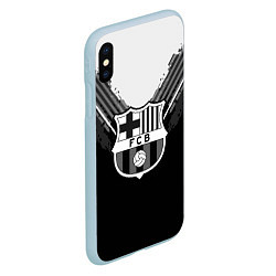 Чехол iPhone XS Max матовый FC Barcelona: Black Style, цвет: 3D-голубой — фото 2
