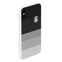 Чехол iPhone XS Max матовый ФК Ливерпуль: Серый стиль, цвет: 3D-белый — фото 2