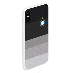 Чехол iPhone XS Max матовый ФК Интер: Серый стиль, цвет: 3D-белый — фото 2