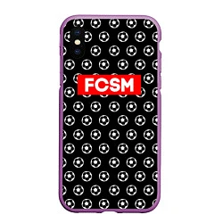 Чехол iPhone XS Max матовый FCSM Supreme, цвет: 3D-фиолетовый