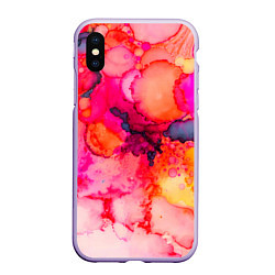 Чехол iPhone XS Max матовый Весенние краски, цвет: 3D-светло-сиреневый