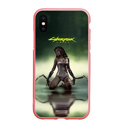 Чехол iPhone XS Max матовый Cyberpunk 2077: Dark Blood, цвет: 3D-баблгам