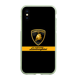 Чехол iPhone XS Max матовый Lamborghini Automobili, цвет: 3D-салатовый