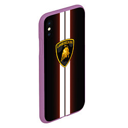 Чехол iPhone XS Max матовый Lamborghini Race, цвет: 3D-фиолетовый — фото 2