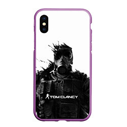 Чехол iPhone XS Max матовый Tom Clancys Soldier, цвет: 3D-фиолетовый
