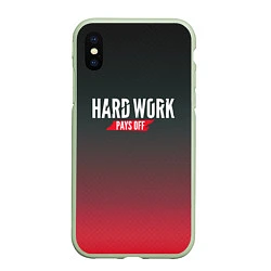 Чехол iPhone XS Max матовый Hard Work Pays Off: Red, цвет: 3D-салатовый