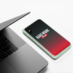 Чехол iPhone XS Max матовый Hard Work Pays Off: Red, цвет: 3D-салатовый — фото 2