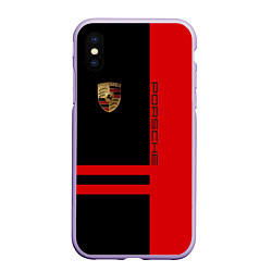 Чехол iPhone XS Max матовый Porsche: Red Sport, цвет: 3D-светло-сиреневый