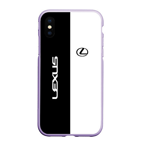 Чехол iPhone XS Max матовый Lexus: Black & White / 3D-Светло-сиреневый – фото 1