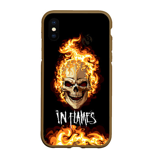 Чехол iPhone XS Max матовый In Flames / 3D-Коричневый – фото 1