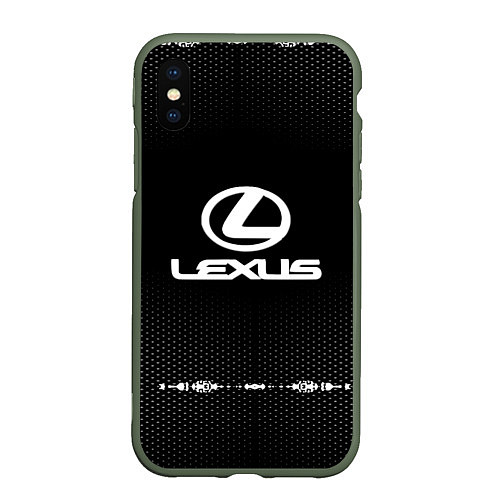 Чехол iPhone XS Max матовый Lexus: Black Abstract / 3D-Темно-зеленый – фото 1