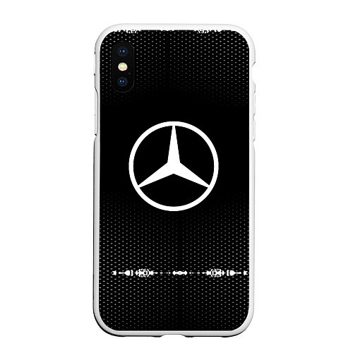 Чехол iPhone XS Max матовый Mercedes: Black Abstract / 3D-Белый – фото 1