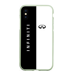 Чехол iPhone XS Max матовый Infiniti: Black & White, цвет: 3D-салатовый