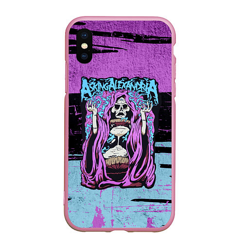 Чехол iPhone XS Max матовый Asking Alexandria: Purple Death / 3D-Розовый – фото 1