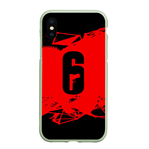 Чехол iPhone XS Max матовый R6S: Red Outbreak / 3D-Салатовый – фото 1