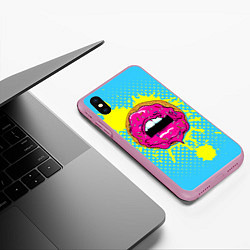 Чехол iPhone XS Max матовый Donut Lips, цвет: 3D-розовый — фото 2