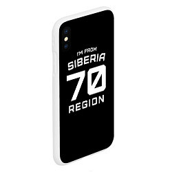 Чехол iPhone XS Max матовый Im from Siberia: 70 Region, цвет: 3D-белый — фото 2