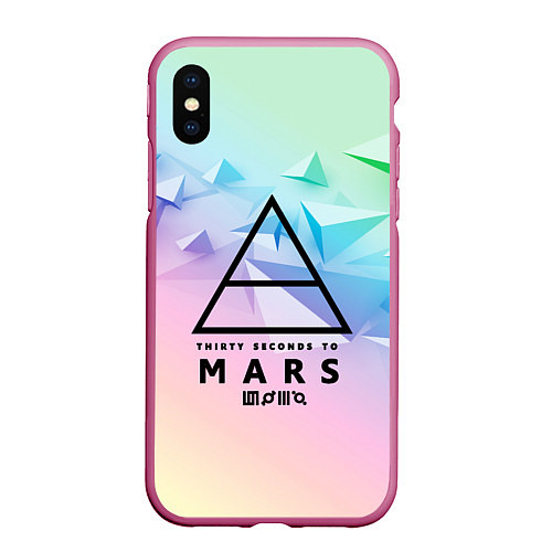 Чехол iPhone XS Max матовый 30 Seconds to Mars / 3D-Малиновый – фото 1