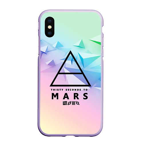 Чехол iPhone XS Max матовый 30 Seconds to Mars / 3D-Светло-сиреневый – фото 1