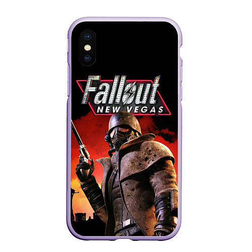 Чехол iPhone XS Max матовый Fallout: New Vegas / 3D-Светло-сиреневый – фото 1