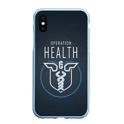 Чехол iPhone XS Max матовый R6S: Operation Health, цвет: 3D-голубой