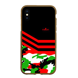 Чехол iPhone XS Max матовый CS:GO Red Camo, цвет: 3D-коричневый